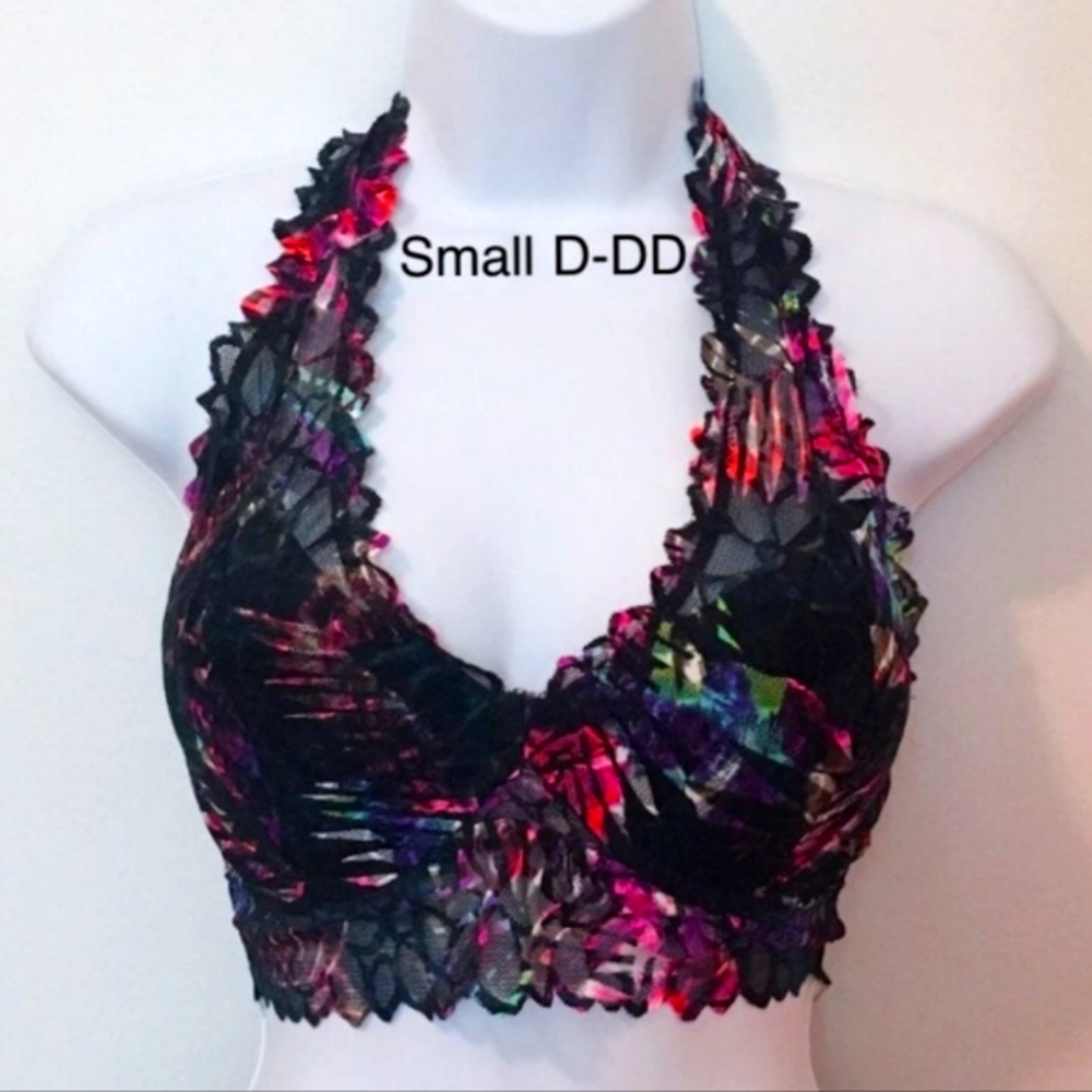 VS Pink Lace Halter Bra